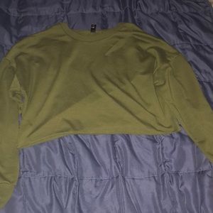 Small green ripped styled crop top.